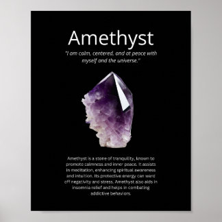 Amethist Crystal Stone Betekenis Poster