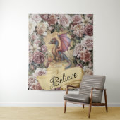 Amethist de Dragon Victoriaans groot wandtapijt Wandkleed (In situ)