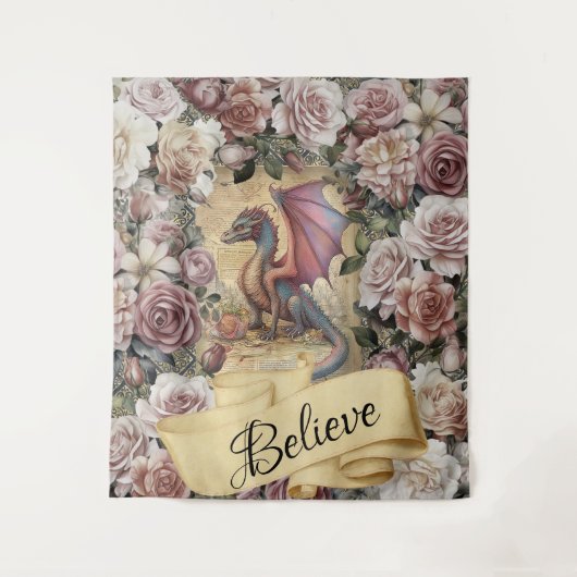 Amethist de Dragon Victoriaans groot wandtapijt Wandkleed (Voorkant)