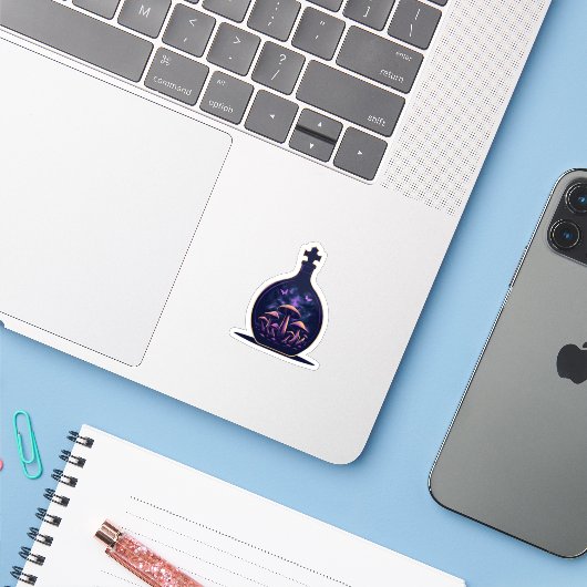 Amethist Elixir Sticker (Laptop met iPhone)