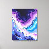 Amethist en Blauwgroen Abstract Canvas Afdruk (Voorkant)