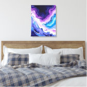 Amethist en Blauwgroen Abstract Canvas Afdruk (Insitu (Slaapkamer))