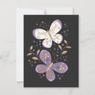 Amethist en Gouden Vlinders Briefkaart