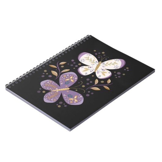 Amethist en gouden vlinders notitieboek (Linkerzijde)