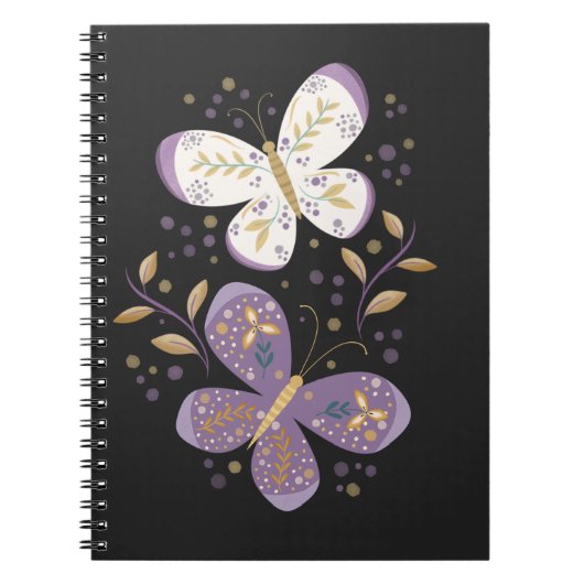 Amethist en gouden vlinders notitieboek (Voorkant)