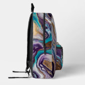Amethist en Turquoise Abstract Bedrukte Rugzak (Links)