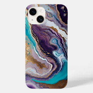 Amethist en Turquoise Abstract Case-Mate iPhone 14 Hoesje