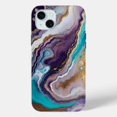 Amethist en Turquoise Abstract Case-Mate iPhone Case (Achterkant)