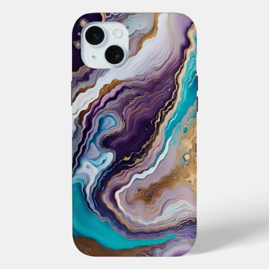 Amethist en Turquoise Abstract Case-Mate iPhone Case (Achterkant)