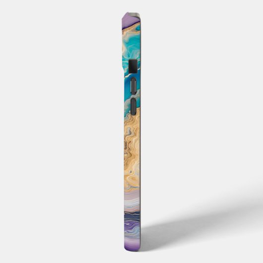 Amethist en Turquoise Abstract Case-Mate iPhone Case (Achterkant / Links)