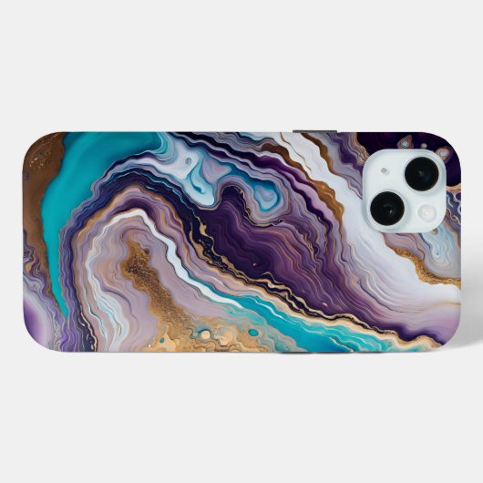 Amethist en Turquoise Abstract Case-Mate iPhone Case (Achterkant (horizontaal))