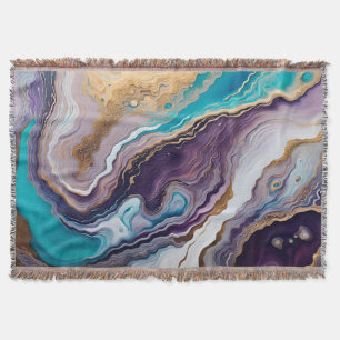 Amethist en Turquoise Abstract Deken