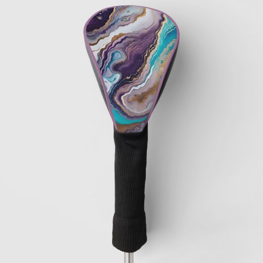 Amethist en Turquoise Abstract Golfheadcover (Voorkant)