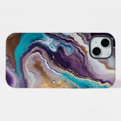Amethist en Turquoise Abstract iPhone Hoesje (Achterkant horizontaal)