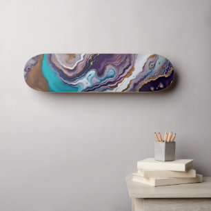 Amethist en Turquoise Abstract Persoonlijk Skateboard