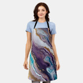 Amethist en Turquoise Abstract Schort (Gedragen)