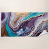 Amethist en Turquoise Abstract Strandlaken (Voorkant)