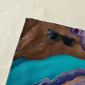 Amethist en Turquoise Abstract Strandlaken (In situ)