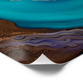 Amethist en Turquoise en Goud Abstract Perfect Poster (Hoek)