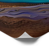 Amethist en Turquoise en Goud Abstract Poster (Hoek)