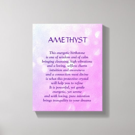 Amethist - Februari geboortesteen gedicht kunst ca Canvas Afdruk (Voorkant)
