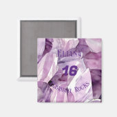 Amethist Februari Verjaardag Jubileum Custom Magneet (Voorkant / Achterkant)