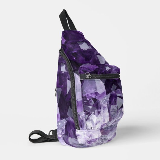 Amethist Geneeskrachtige Kristalcluster Sling Bag (Linkerhoek)