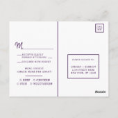 Amethist Geode Slice Bruiloft Maaltijd Keuze RSVP Briefkaart (Achterkant)