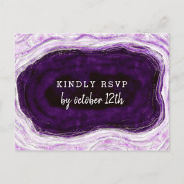 Amethist Geode Slice Bruiloft Maaltijd Keuze RSVP Briefkaart
