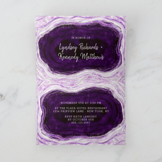 Amethist Geode Slice Couple's bruiloft douche (Binnen)