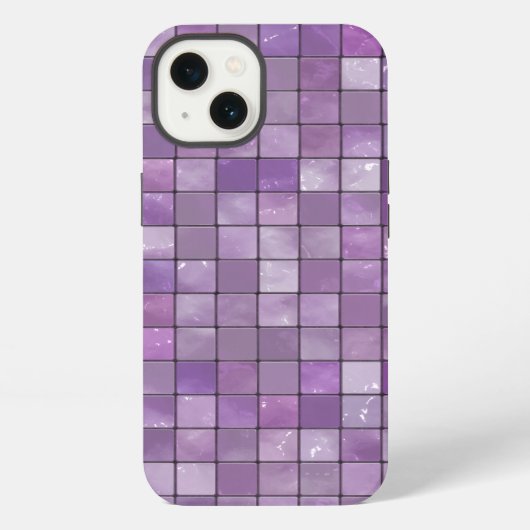 Amethist Geometrisch Sierbetegeltegelpatroon iPhone Hoesje (Achterkant)