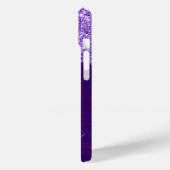 Amethist Glitter Drips Glam Girly Signature Case-Mate iPhone Case (Achterkant / Links)