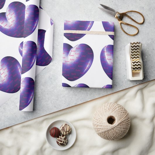 Amethist hart gevuld met liefde cadeaupapier (Crafts)
