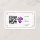 Amethist Hart Roos Kwarts Kristal Social Media QR Visitekaartje (Achterkant)