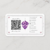 Amethist Hart Roos Kwarts Kristal Social Media QR Visitekaartje (Achterkant)