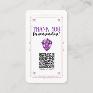 Amethist Hart Rozenkwarts Kristal Sociale Media QR Visitekaartje