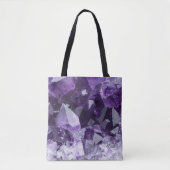 Amethist Helende Kristal Cluster Tote Bag (Voorkant)