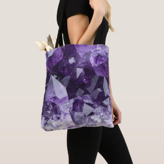 Amethist Helende Kristal Cluster Tote Bag