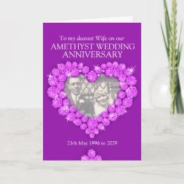 Amethist huwelijksverjaardag vrouw foto kaart
