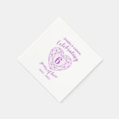 Amethist jubileum 6 jaar wit paarse gebruik servet (Hoek)