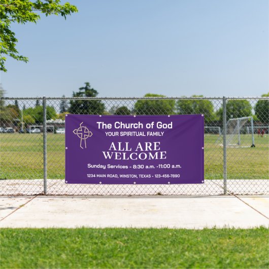 Amethist Kerk Banner Met Uw Logo (Insitu)
