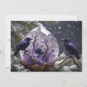Amethist Kristal - Kraaien Kerstmis Feestdagenkaart (Voorkant)