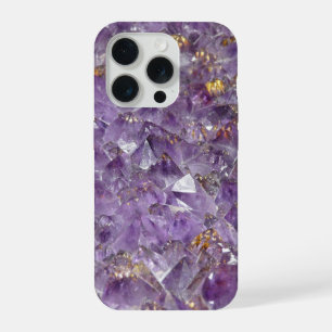 Amethist kristallen telefoonhoesje iPhone 15 pro case