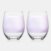 Amethist Lelies op Paarse Waterverf Bruiloft Wijnglas Zonder Voet (Achterkant)