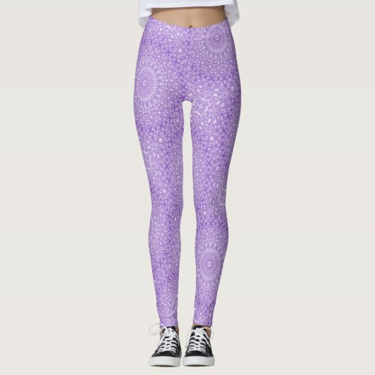 Amethist Mandala Patroon Ontwerp Leggings (Voorkant)