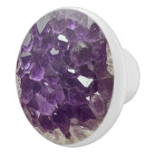 Amethist Natuur edelsteenpatroon Keramische Knop (Rechts)