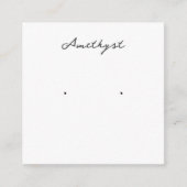 Amethist Oorbel Sieraden Display Kaart (Voorkant)