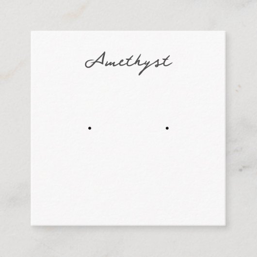 Amethist Oorbel Sieraden Display Kaart (Voorkant)