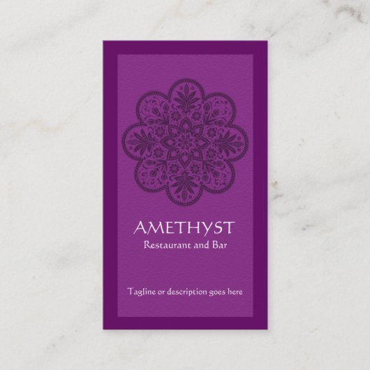Amethist-Ornament Visitekaartje (Voorkant)