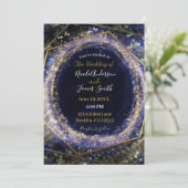 Amethist Paars Goud Modern Abstract Glam Bruiloft Kaart (Staand voorkant)